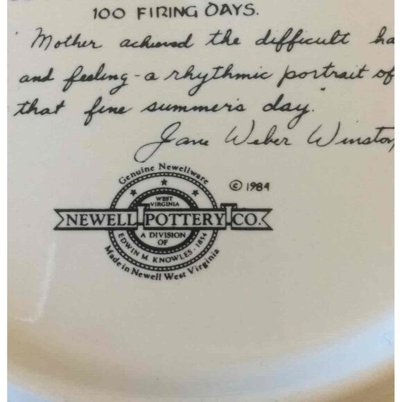 Newell Pottery Co Sarah Weber Calendar Numbered Collector Plate JUNE‎ 1984 Sepco - Picture 7 of 12